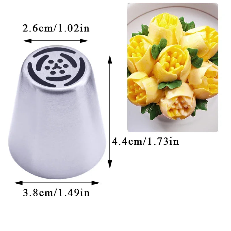 Russian Tulip Icing Nozzles – Flower Piping Tips for Cupcakes & Pastry Decorating