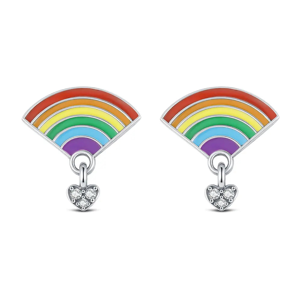 2025 Hot 925 Sterling Silver Rainbow Pride Month Charm Pendant heart bead unlimited Fit Original Bracelet For Women Jewelry Gift