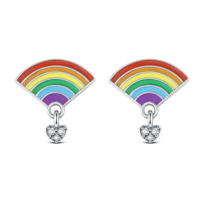 2025 Hot 925 Sterling Silver Rainbow Pride Month Charm Pendant heart bead unlimited Fit Original Bracelet For Women Jewelry Gift