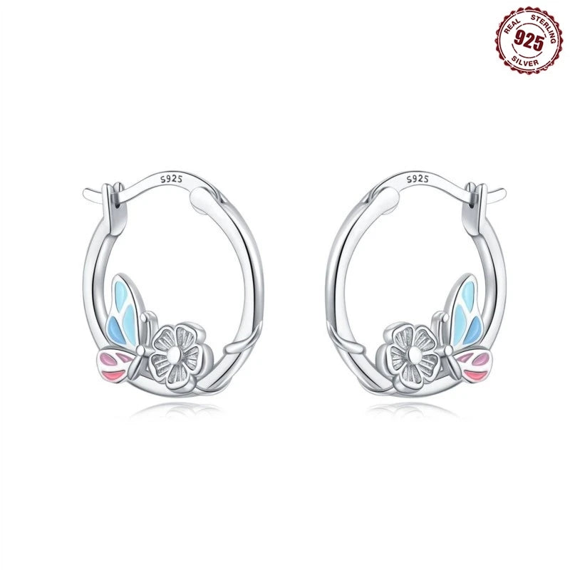 925 Sterling Silver Hoop Earrings Simple Sleeping Cat Earrings For Engagement Wedding Party Birthday Jewelry Gift