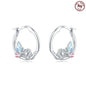 925 Sterling Silver Hoop Earrings Simple Sleeping Cat Earrings For Engagement Wedding Party Birthday Jewelry Gift