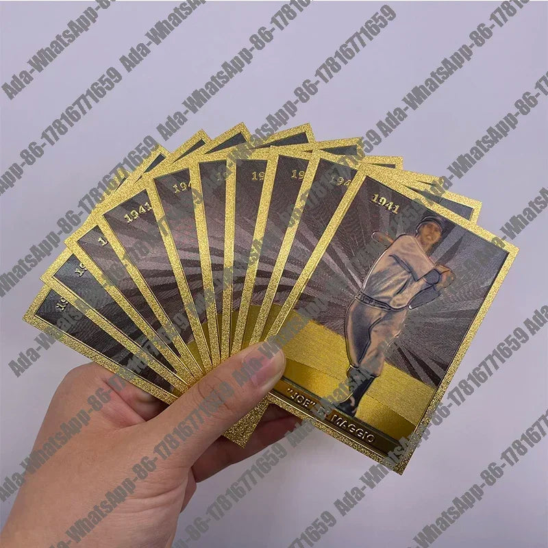 Classic 18 Types famous baseball player gold foil small cards for collection Gift and commemoration