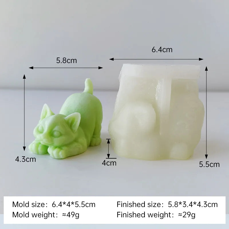 Cute Bear Kitten Rabbit Silicone Candle Mold DIY Cartoon Animal Aroma Plaster Ornament Mould Soap Candle Making Supplies