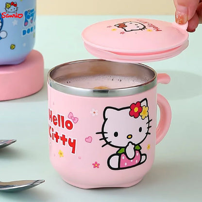 1pc Sanrio Hello Kitty Stainless steel Insulated Water cup  with Lid and Handle