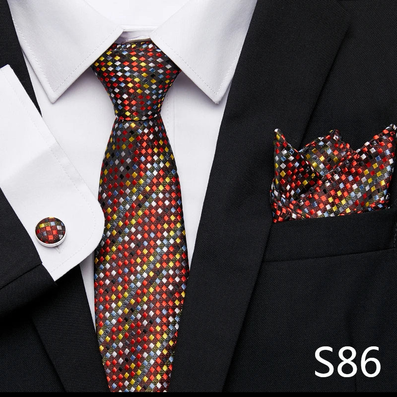 Tie Pocket Squares Cufflink Necktie Set