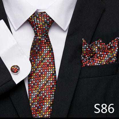 Tie Pocket Squares Cufflink Necktie Set
