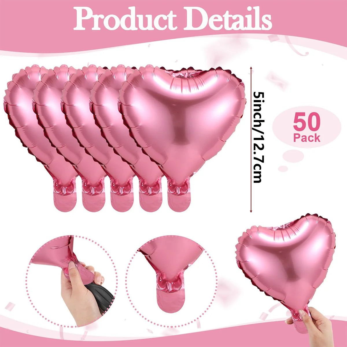 50pcs 5inch red heart balloons for Valentine's Day, birthdays, anniversaries, weddings, parties, decorations, balloons