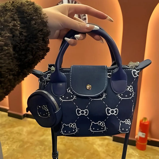 Hello Kitty Cowboy Print Crossbody Bag – Japanese Style Single‑Shoulder Fashion Tote