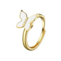 Fidget Spinner Ring Anxiety for Women Multiple Crystal Flower Eye Butterfly Animal Ring Rotate Anti Stress Wedding Jewerly