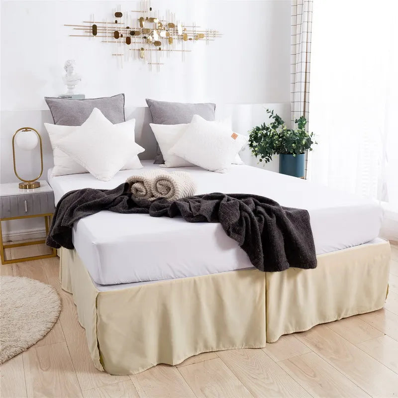 Solid Brushed Bed Skirt Standard Size for Twin Full Queen King Bedroom Beds Cover Non-slip Mattress Cover Bedsheet/ Bedspread