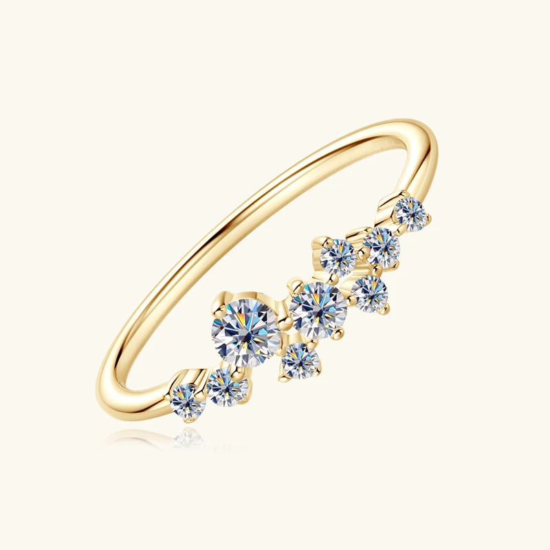 925 Ring Cluster Moissanite Sterling Silver Wedding Engagement Finger Rings Fashion Band for Women Fine Jewelry 925