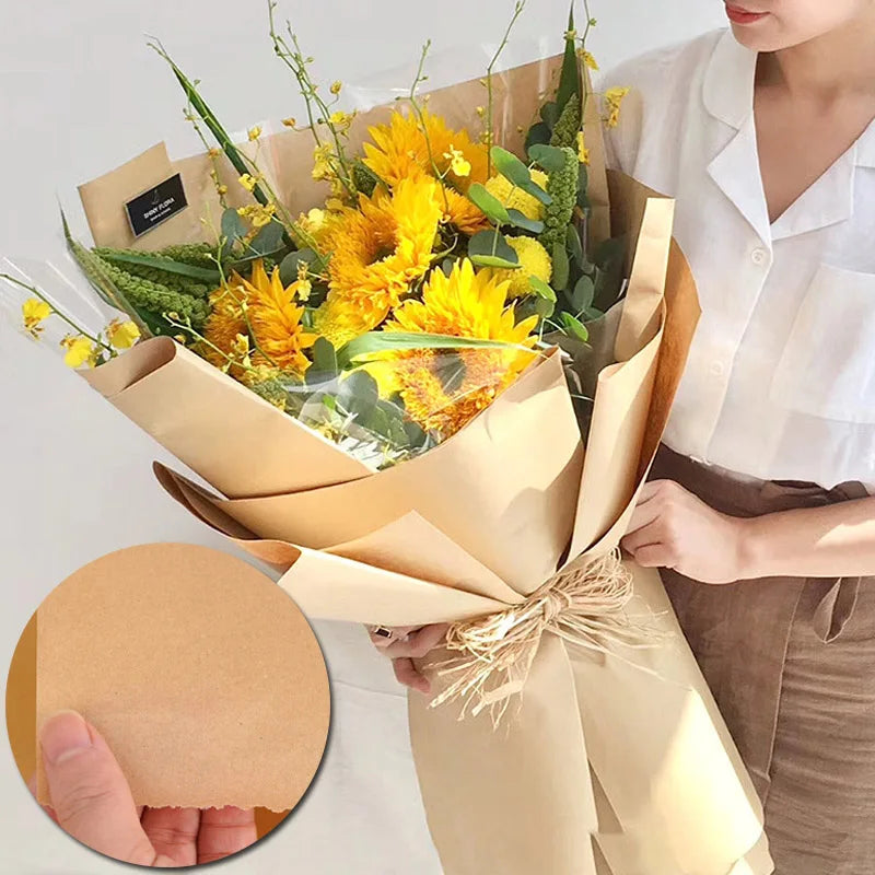 10M Brown Kraft paper eco-friendly packaging paper, Degradable Friendly Paper Packaging Materials Bouquet Gift Box Craft Paper