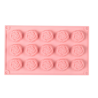15 Cavity Rose Mold Silicone Chocolate Candy Mold DIY Dessert Pudding Cake Decoration Mould Rose Shape Ice Cube Making tools