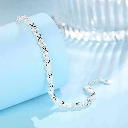 New fashion 925 sterling Silver cute Bracelets chain for Women party wedding Engagement jewelry 20cm 8inch Valentine's Day Gifts