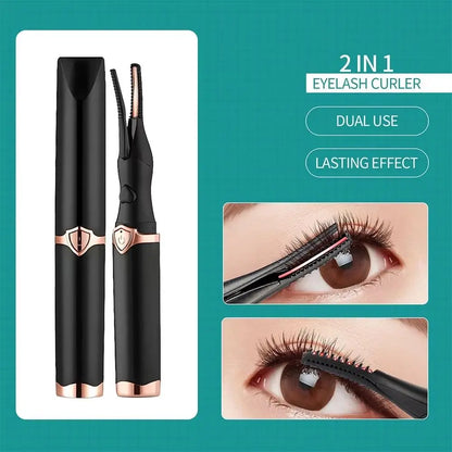 Wide‑Angle Electric Heated Eyelash Curler – Bezel‑Free Design, Fast Heating & Comfortable Grip
