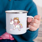 Cartoon Unicorn Enamel Mug – Creative Kids Drinkware for Water, Juice, Milk & Birthday Gifts
