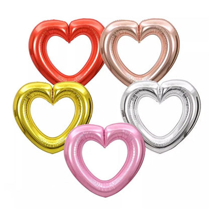 1pc Polychrome 40inch Heart Balloon Large Size Wedding Decor Bride To Be Photobooth Props Balloon Valentine's Day Party Decor