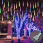 Solar Meteor Shower Rain String Lights Waterproof Garden Light 8 Tubes Christmas Tree Holiday Party Wedding Holiday Decoration