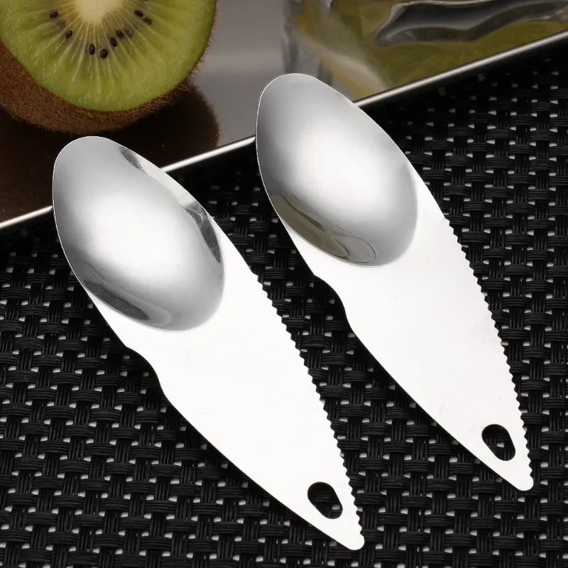 Stainless Steel Kiwi Cutter Fruit Avocado Peeler Peeling Knife Kiwi Dig Spoon Scooper Cutting Fruits Tools Kitchen Accessories