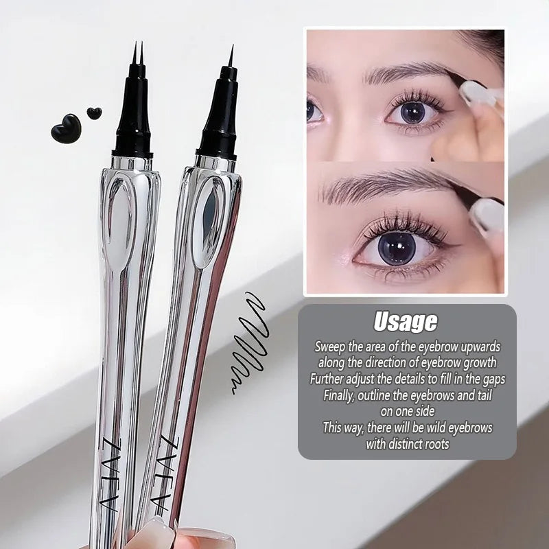2Point Wild Eyebrow Pencil Long Lasting Easy To Grip Eyebrow Tattoo Waterproof Thin Liquid Lying Silkworm Brow Pen Korean Makeup