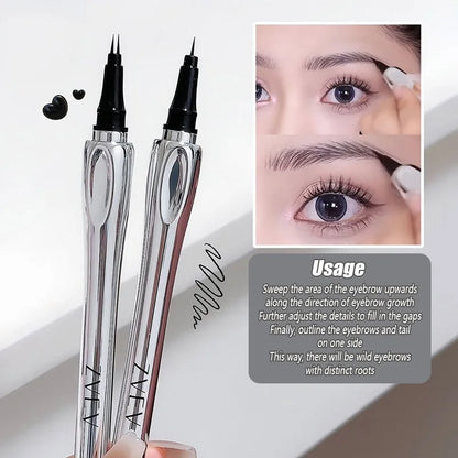 2Point Wild Eyebrow Pencil Long Lasting Easy To Grip Eyebrow Tattoo Waterproof Thin Liquid Lying Silkworm Brow Pen Korean Makeup