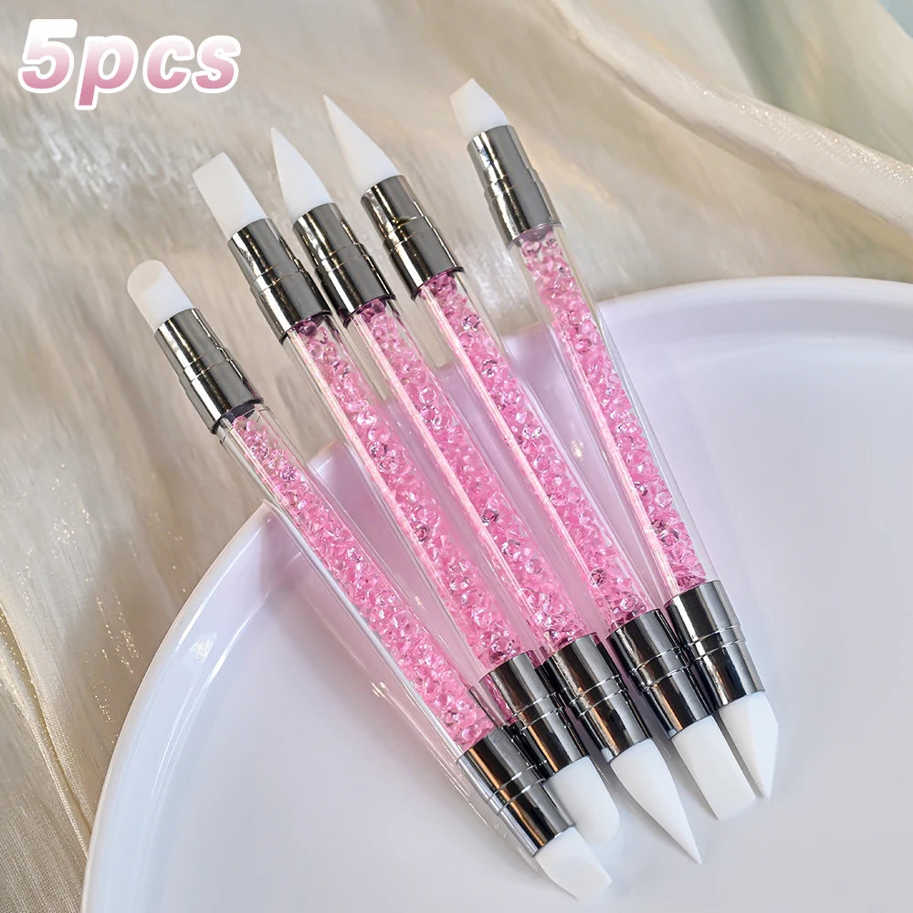 4/6/10Pcs Set Nail Art Stamp Pen DIY Floral Butterfly Nail Graffiti Nail Dotting Tools Polishing Painting Drawing Manicure Tools