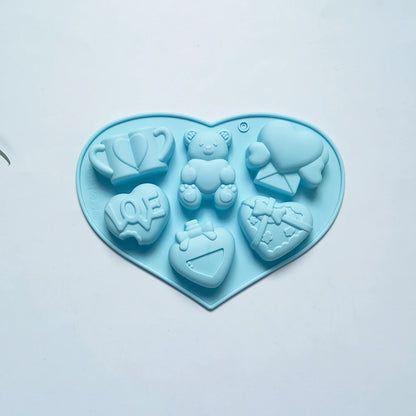 Angel Love Heart Shaped Silicone Chocolate Mold Cake Baking Tools Handmade Soap Candle Mould Valentine's Day Decorative Gift