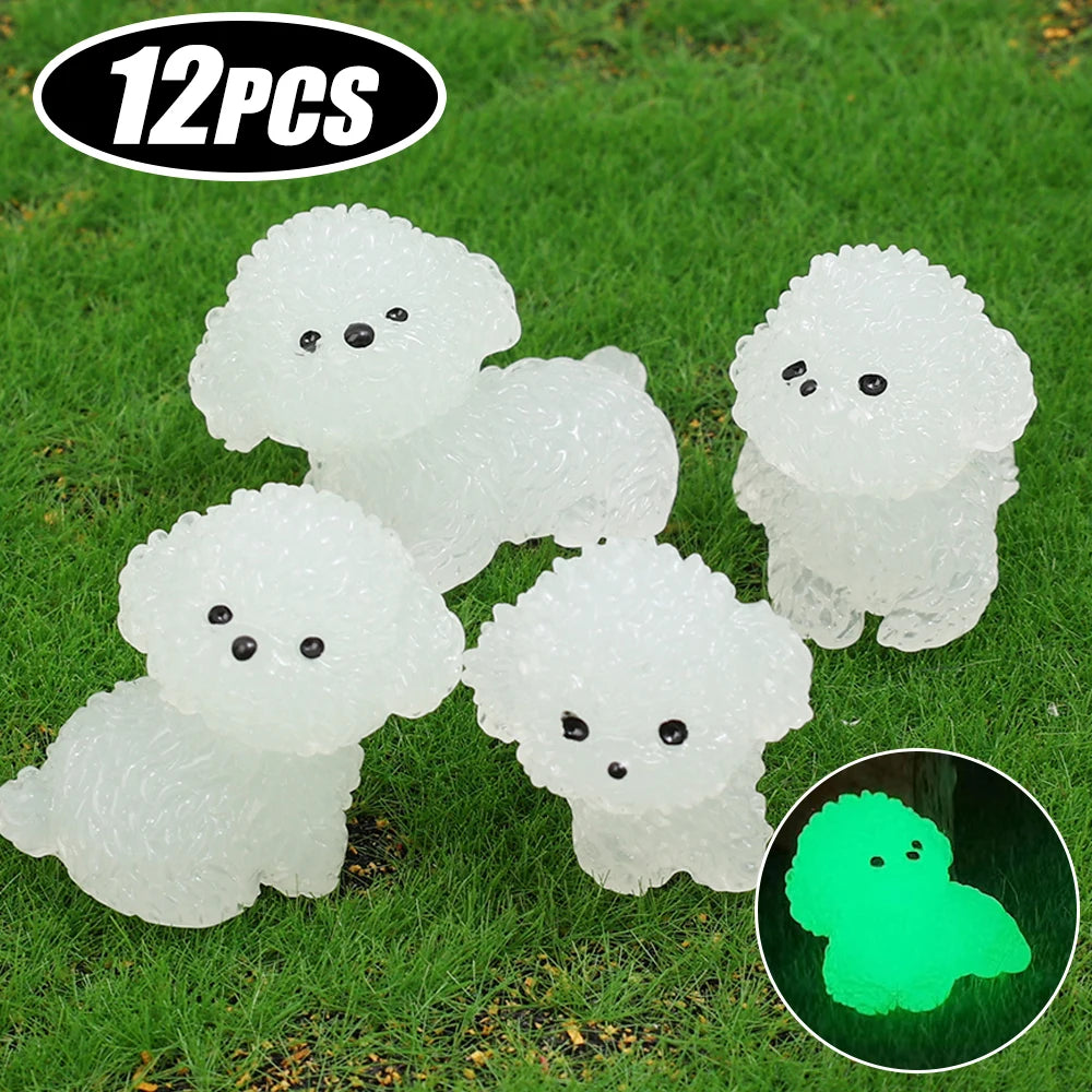 Luminous Poodle Dog Car Ornaments Dashboard Glow Ornament  Decoration Accessories