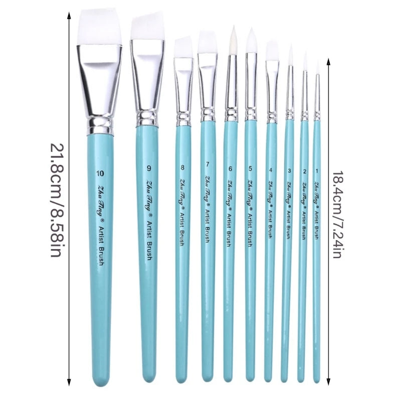 10 Pcs Paint Brushes Set Watercolor Paint Brushes Drawing Supplies for Body Face