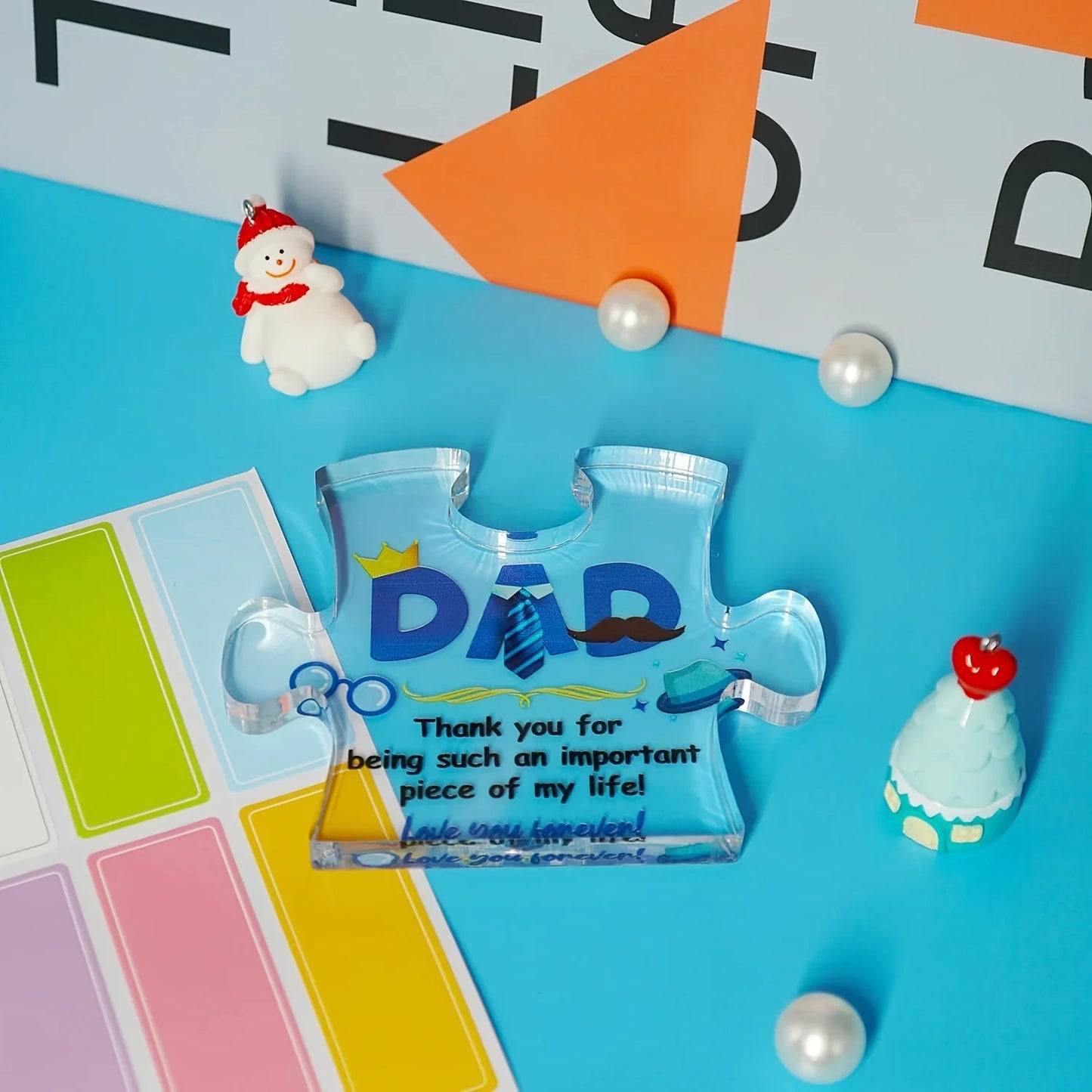 1pc,Dad Gifts for Dad Acrylic Puzzle Plaque with Sayings, Gifts for Dad from Daughter Son, Dad Thank You Gifts