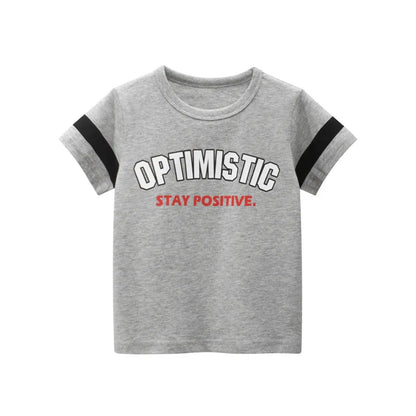 2-8 Years Summer Children Boys T-shirts Cartoon Printed Letter Baby Boy Short Sleeve Tops Kids T Shirts Toddler Clothes