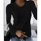Women Lace Hollow T Shirt Top Fashion Round Neck Long Sleeve Office Lady Blouses Casual Vintage High Street Boho Tops All Season