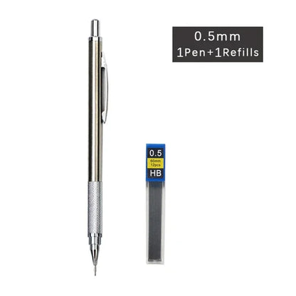 Metal Automatic Mechanical Pencil 5/0.7/0.9/1.3/2.0mm