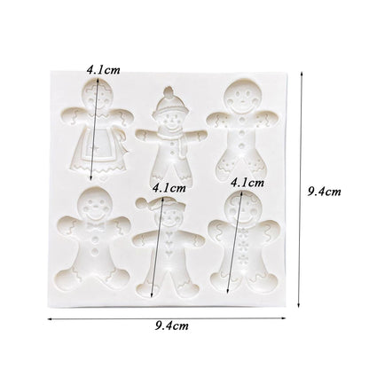 Gingerbread Man Christmas Silicone Sugarcraft Mold Resin Tools Cupcake Baking Mould Fondant Cake Decorating Tools