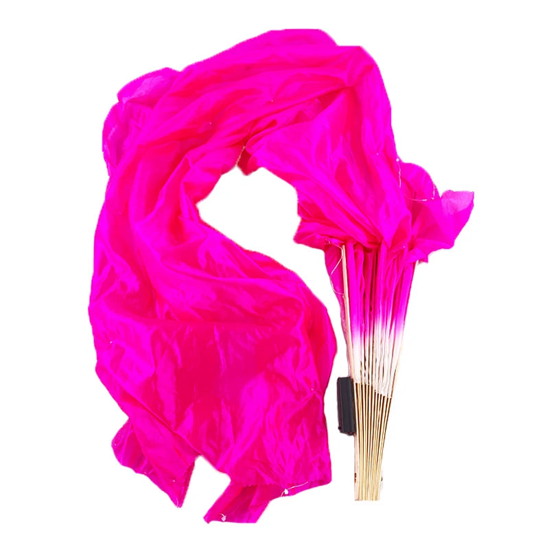 150cm Long Bamboo Silk Veil Fan With LED Light   Stage Performance Dance Costumes