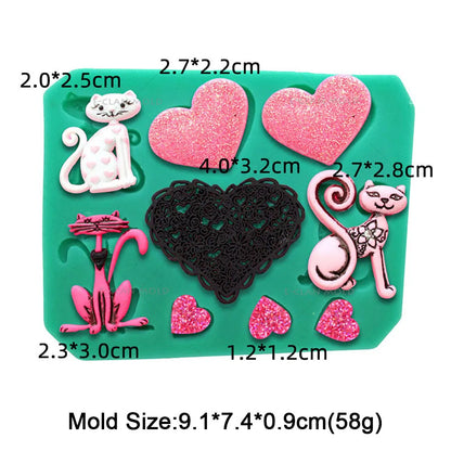 Cat Silicone Mold Cute Kitten Styles Baking Fondant Cake Decorating Tools Chocolate Sugar Cupcake DIY Kitchen Baking Mould