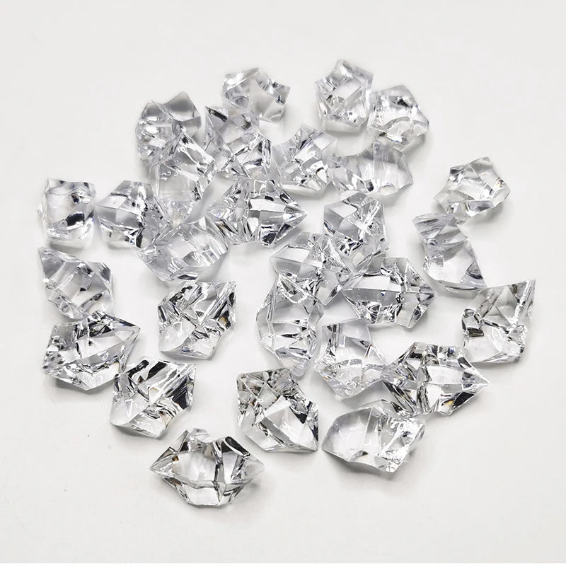 100pcs-200PCS/lot 25X18mm Acrylic Crystal Ice Rock Stones Vase Gems For Wedding Party Decor Confetti Table Scatter Beads