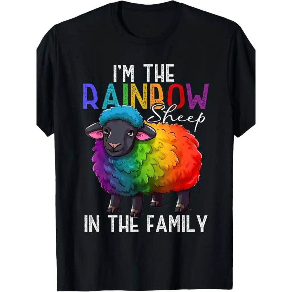 Rainbow Sheep Family Pride Tee – Made in USA 180g