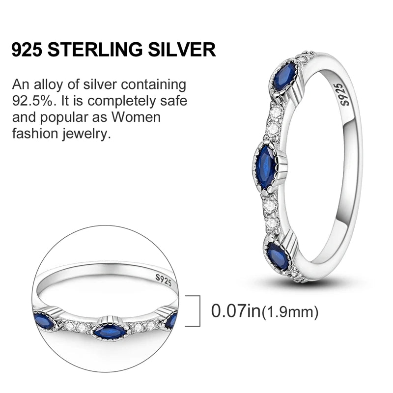 925 Sterling Silver Ring – Colorful Cubic Zirconia Women’s Wedding & Engagement Jewelry