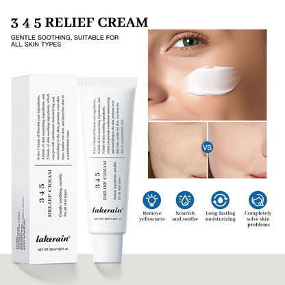 345 Relief Cream Comprehensive solution to skin problems Anti-sugar and antioxidant Brightening skin Improving acne marks