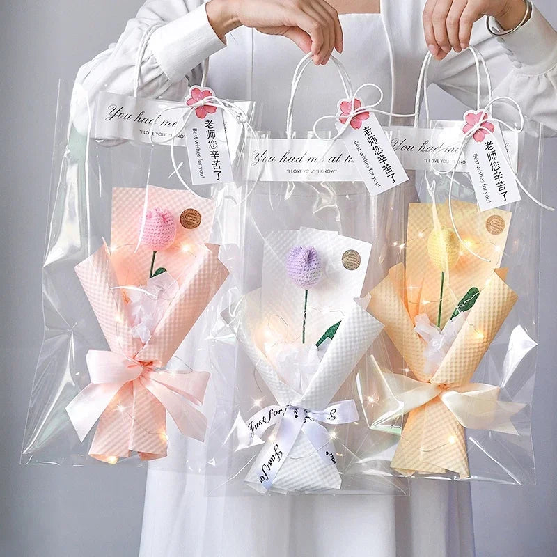 Crochet Flower Bouquet Mother's Day Gifts with LED Light String Hand Knitted Flowers Graduation Artificial Flowers Decor
﻿ 
﻿