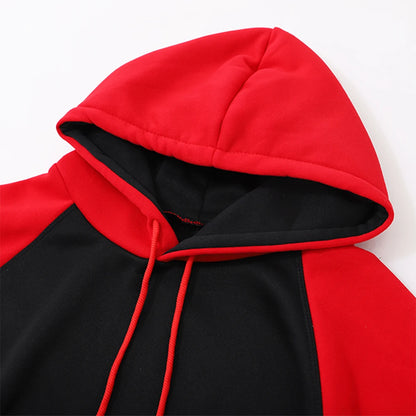 Men Women Loose Oversized Warm Fleece Raglan Hooded Sweatshirts