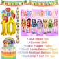 Cartoon Rainbow Doll High School Theme Background Birthday Party Decoration Supplies Disposable Cup Cutlery Balloon Baby Gift