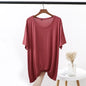 Plus size XL to 6XL Modal Tshirt short sleeves Summer women's T-shirts solid color O-Neck Loose Tee Tops Casual bottoming top
