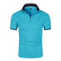 Men’s Summer Polo Shirt – Short Sleeve Contrast‑Color Casual Streetwear Collar Top