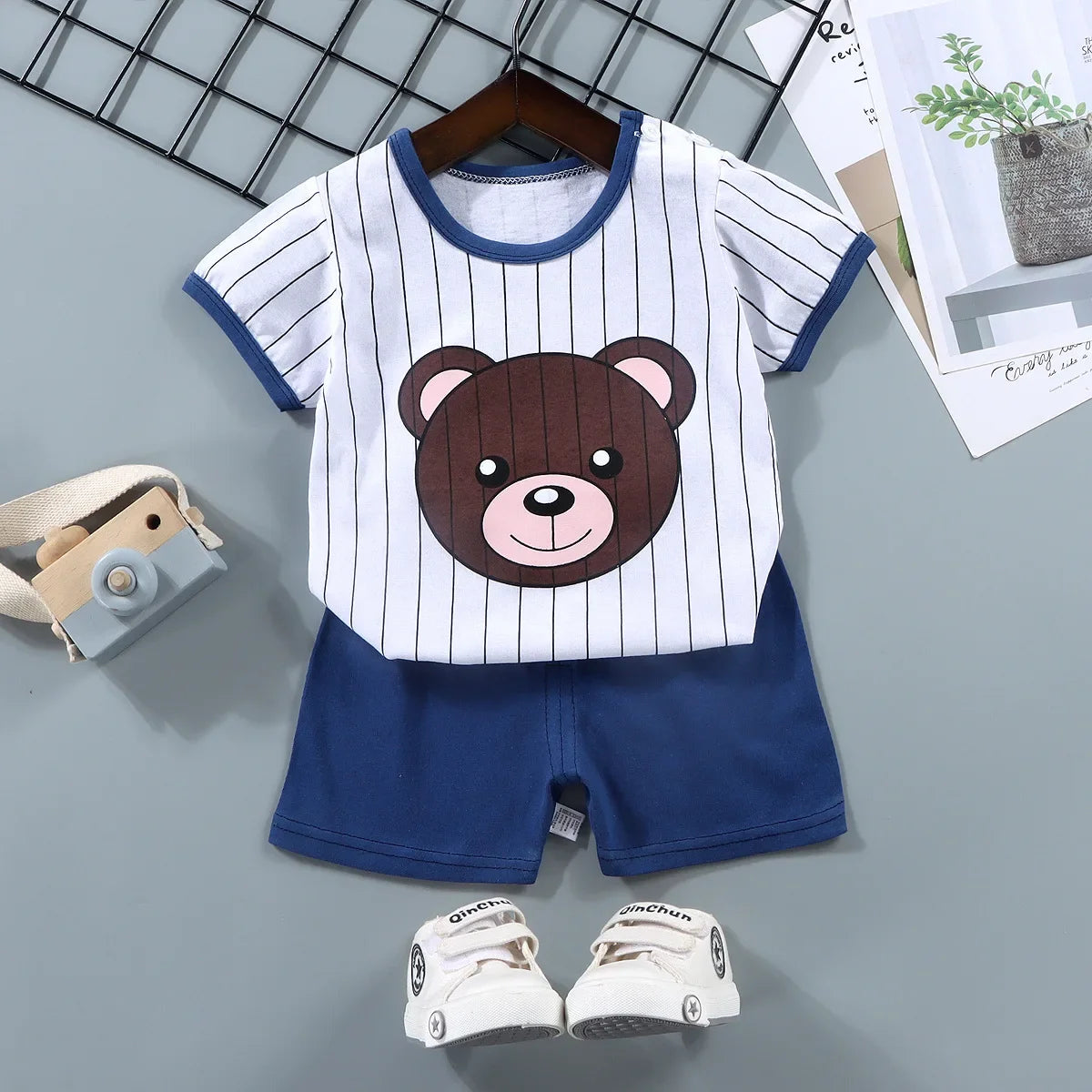 2Pc Children's Boys Girl T-shirt Shorts Summer Sets