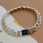 Fine 925 Sterling Silver Solid Chain Bracelet For Women Men Charm Party Gift Wedding party Fashion Jewelry