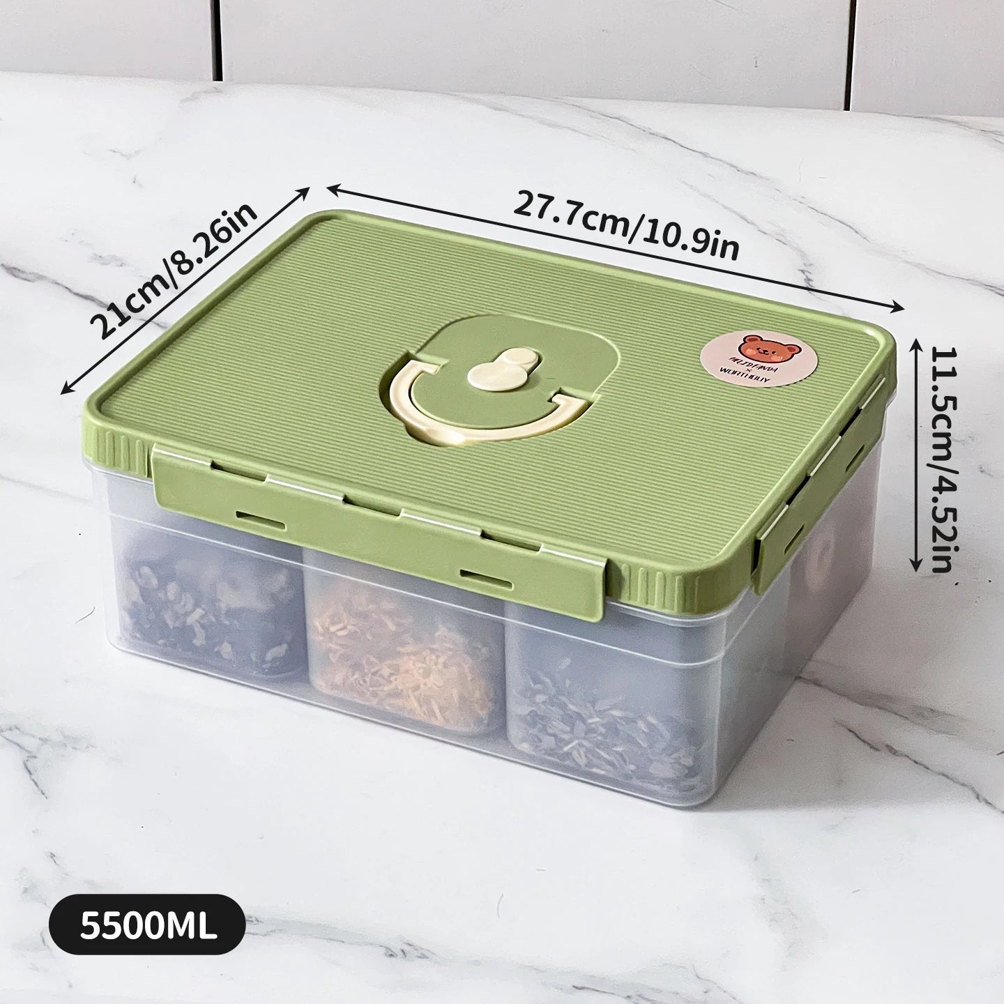 Plastic Divided Meat Food Storage Box Large Capacity Refrigerator Frozen Fresh-keeping Box Kitchen Sealed Storage Container