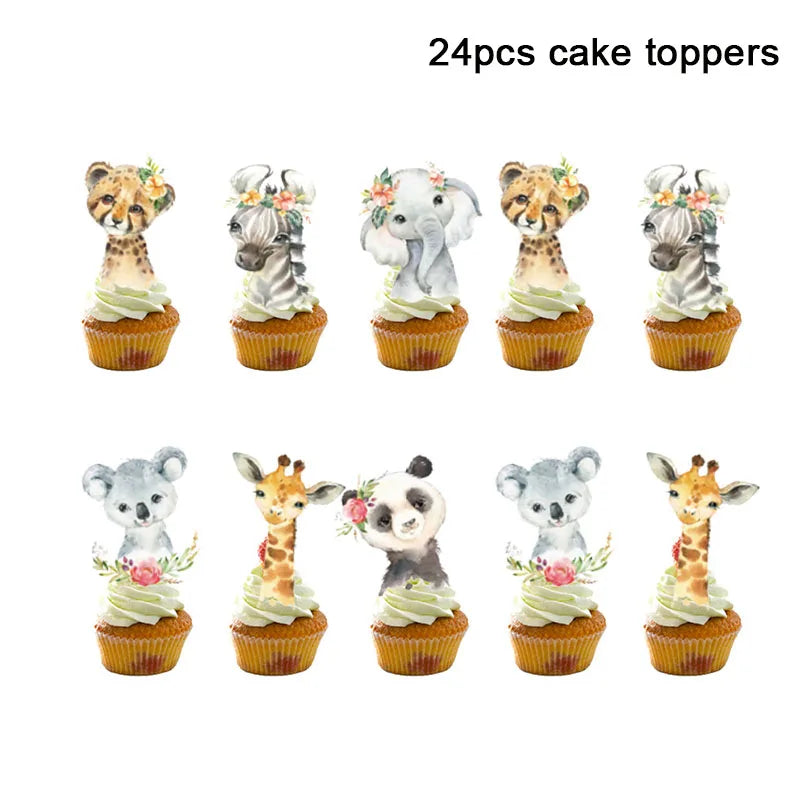 Pink Gold Animal Wild One Birthday Party Disposable Party Supplies