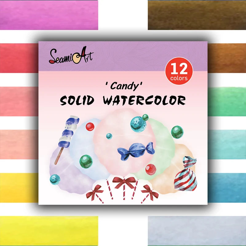 12Color Skin/Ocean/Candy/Morandi Solid Watercolor Set